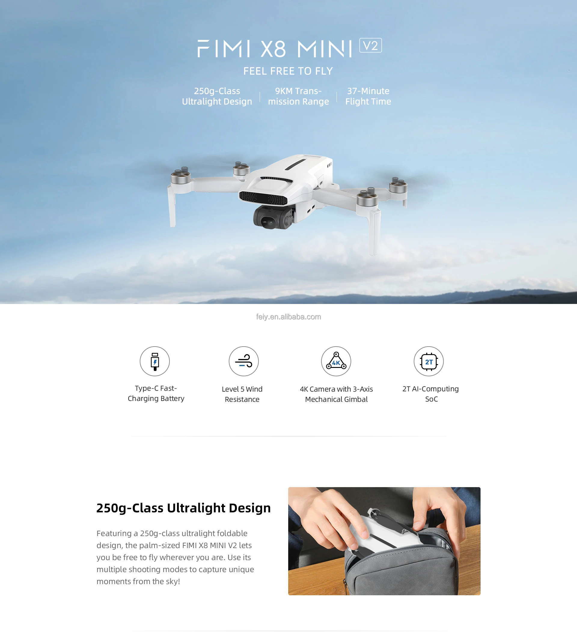 Fimi X8 Mini V2 250g 4k Camera Standard Fly More Combo Fimi X8se Pro ...
