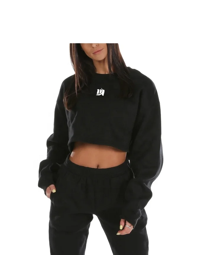 black crop jumper womens