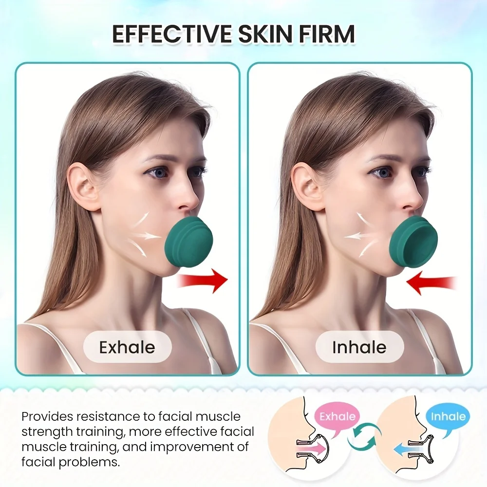 Facial Muscle Exerciser for Firming Skin for Women's Face Neck and Jaw Portable Silicone Facial Exercise Machine for Lifting up