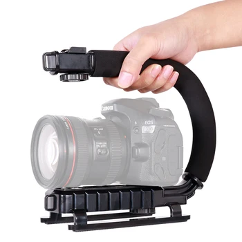 Kaliou H001 Hot Sale Single Handgrip DV C/U Type Universal Smartphone Camera Handle Stabilizer Mount Flash Bracket U Type detail image