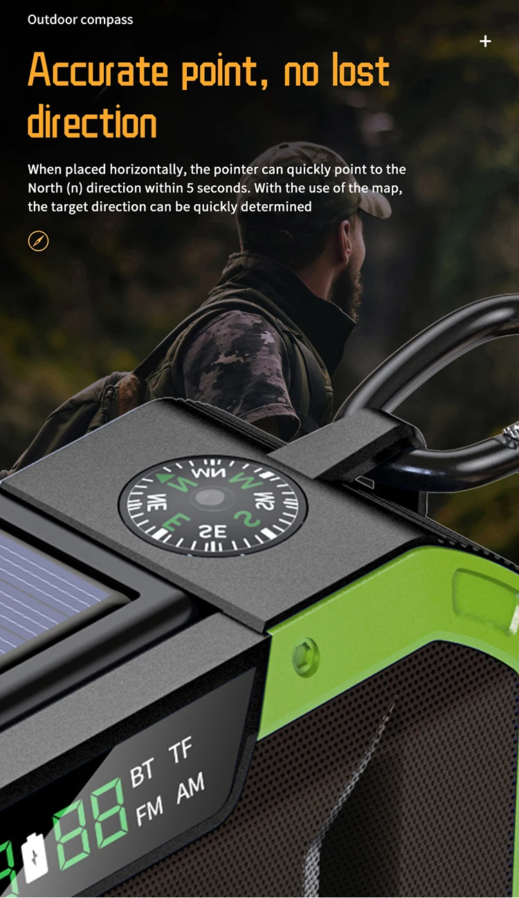 Popular Emergency Weather Receiver ‎ 4G Walkie Talkie 1.5 Din High Radio With Solar Panel Or Hand Crank Power