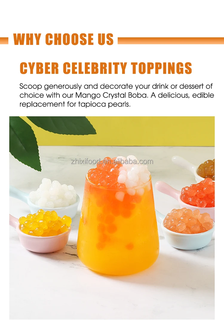 1kg Mango Taste Agar Konjac Jelly Pearls Crystal Boba Buy Ready To Eat Crystal Boba,Agar
