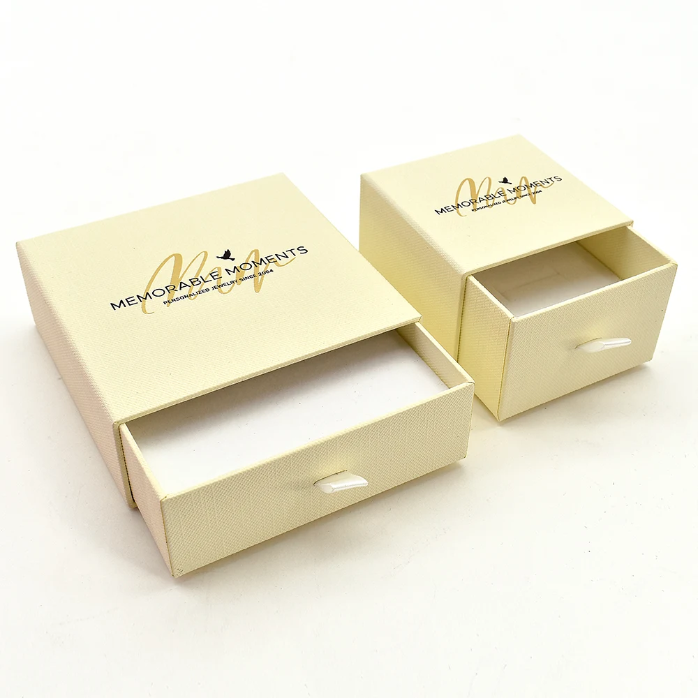 Luxury Custom Cardboard Drawer Sliding Necklace Earring Bracelet Ring Custom Gift Paper Packaging Jewelry Box details