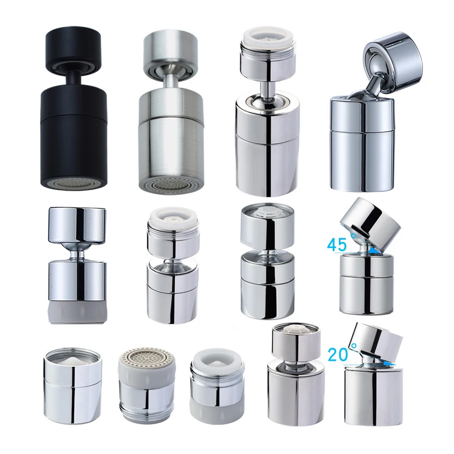 Dual Function Tap Aerator Big Angle Kitchen Sink Faucet Aerator 360 Degree Swivel Faucet Sprayer Bubble