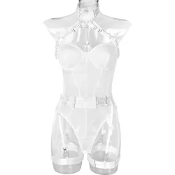 Новое модное однотонное сексуальное кружевное нижнее белье бюстгальтер трусы подвязки комплект из 3 предметов