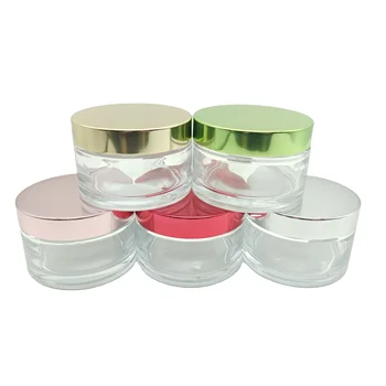 Custom Color or Logo  Glass Cosmetic Packaging Jars or Bottles