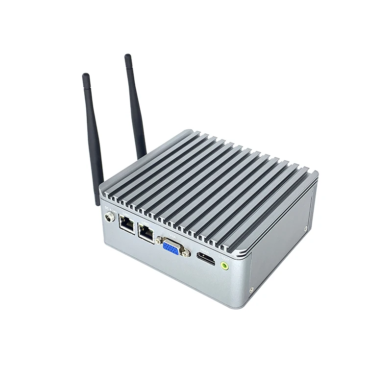 Mini Computer Fanless Industrial Mini Pcs Computer with 2 Lan Ports Intel I5 I7 for windows 10
