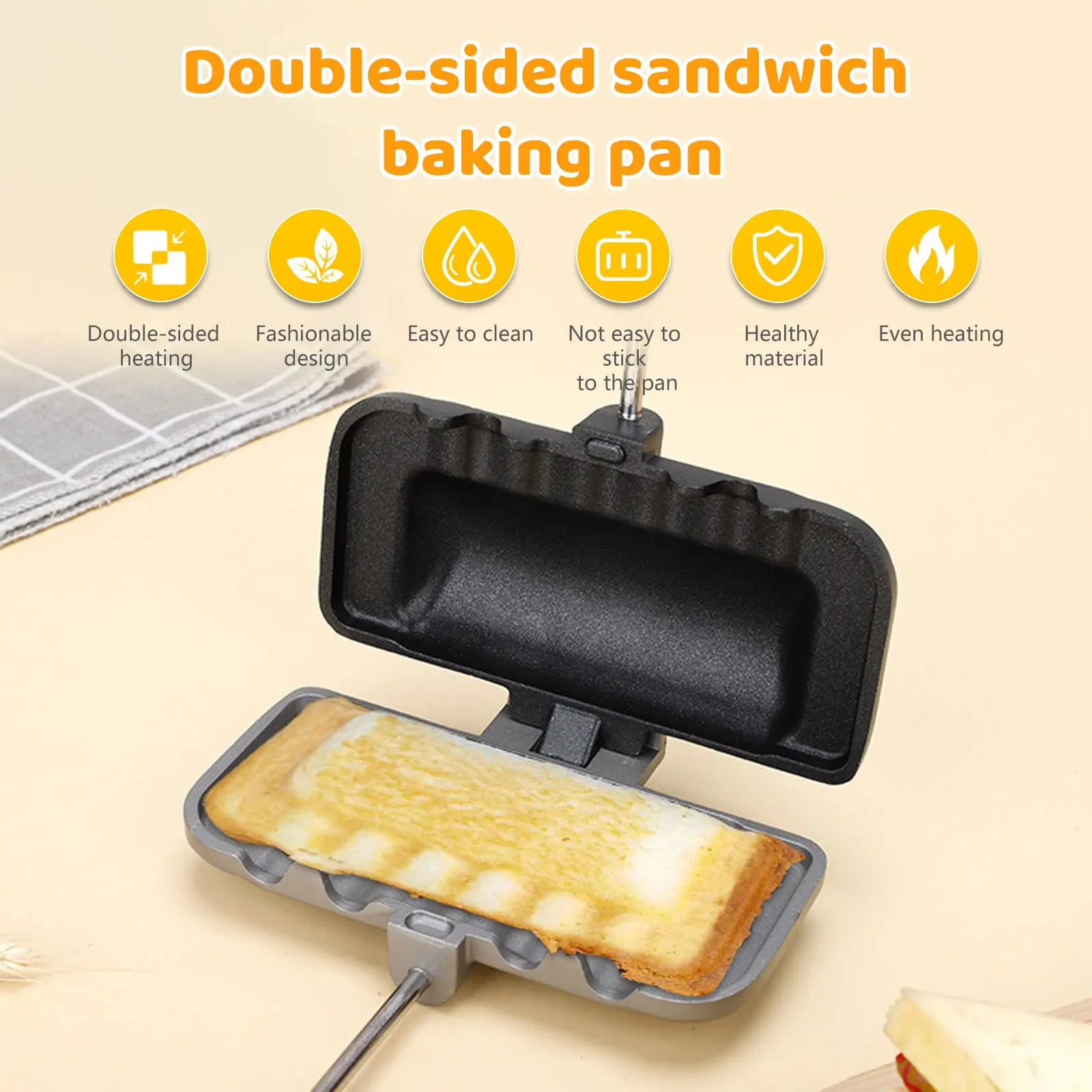 Double-sided Sandwich Fry Pan Non-Stick Durable