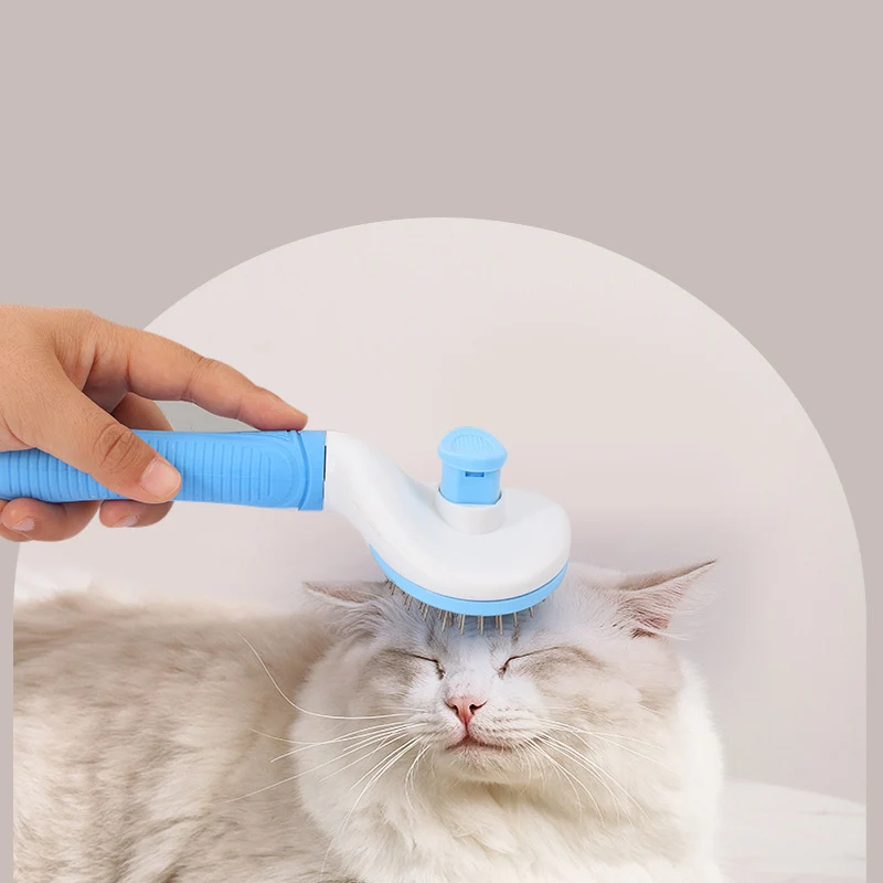 Portable Pet Hair Remover Comb Self Cleaning Slicker Cat Reusable Dog