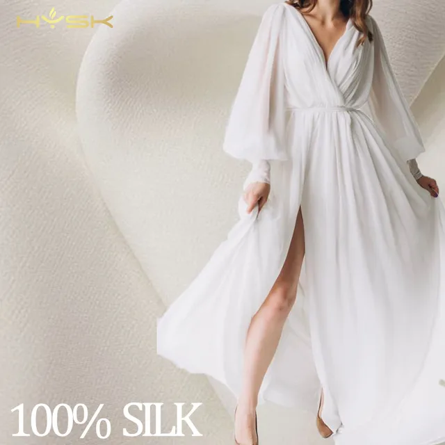 white black china peace gazar roll supplier original georgette silk natural bridal 100% Silk Chiffon Fabric for Costume