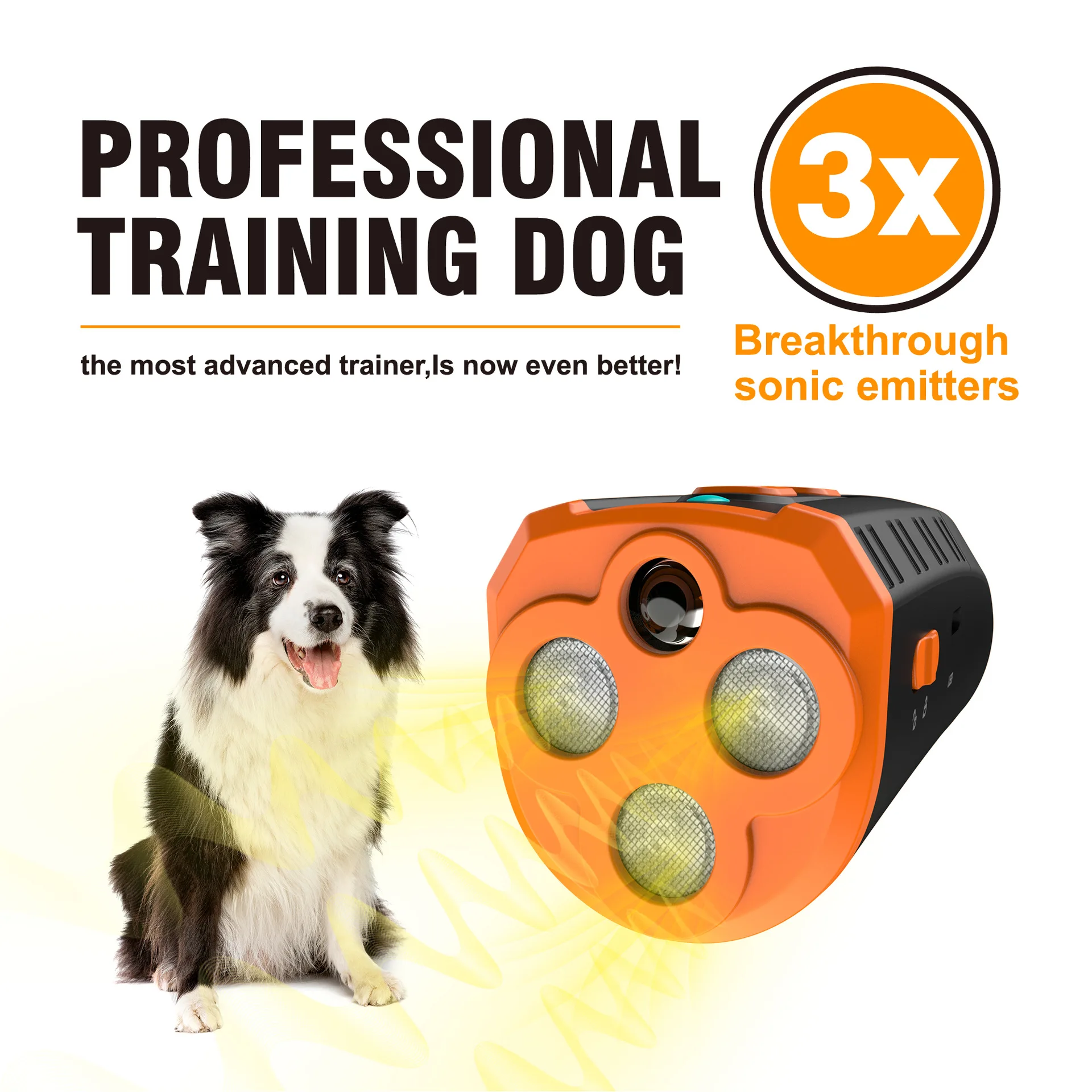 Handheld Ultrasonic Dog Trainer Repeller Pet Anti Barking Repeller Anti Barking Stop Bark Training Control Device With LED Light