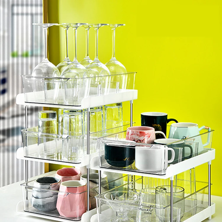 Multilayer Plastic Cosmetics Storage Under The Sink Organizer Storage