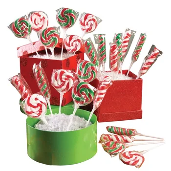halal sweet rainbow twist pin pop christmas theme lollipop sweets