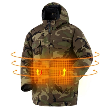 Camouflage Waterproof Windproof Outdoor Heated Jacket OEM USB Electrical Heating Thermal Jacket with Battery Pack