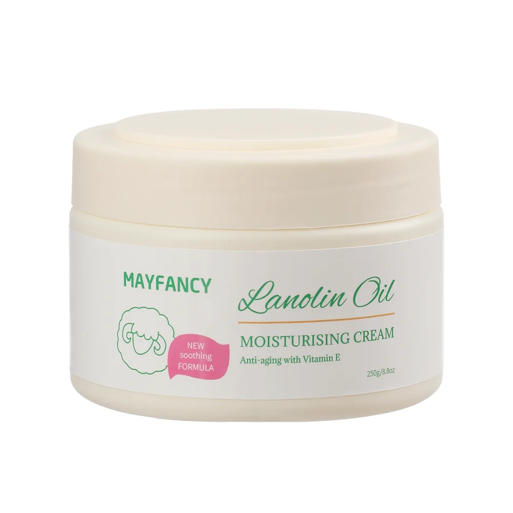 Organic Moisturizing Cream with Lanolin Oil Whitening Body Lotion & Anti-Aging Face Cream Skin Care with Natural Ingredients