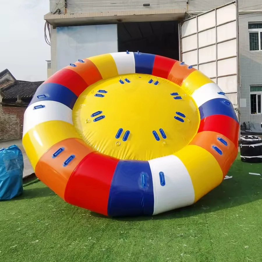 HIFUN Inflatable Spinning Top Ufo Towable Tube Water Ball for Water Entertainment Inflatable Water Rotating Disco Boat