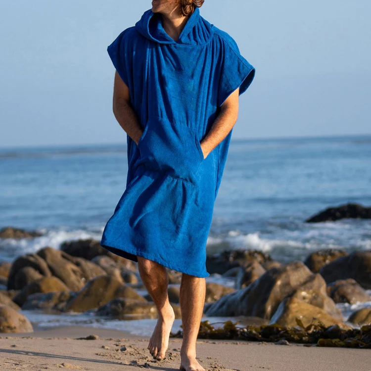 Poncho De Bain Plage FLYILY Serviette En Robe Poncho Avec Capuche En Microfibre Changement Peignoir De Bain Serviette Poncho Pour Plage