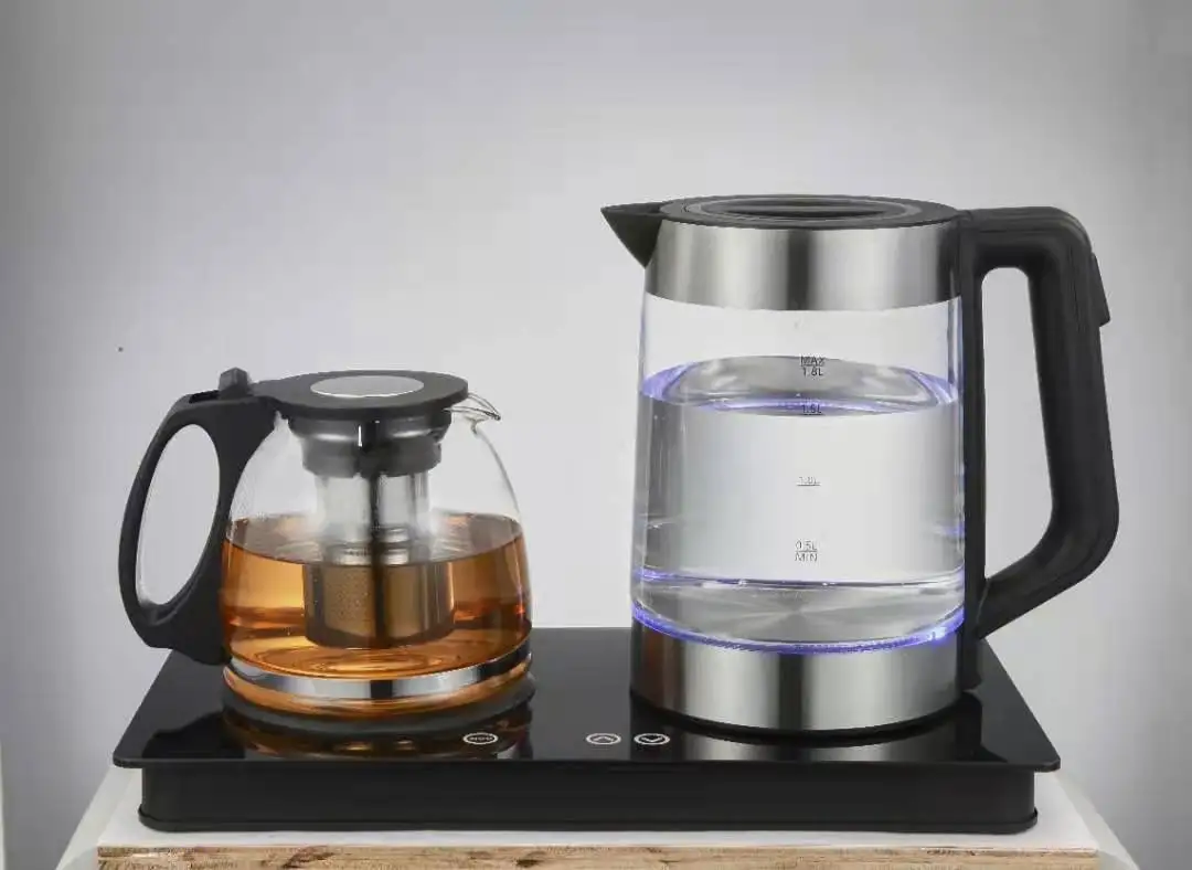 Factory Price Unique Design Pyrex Glass Kettle 1.8l Tea Coffee Maker