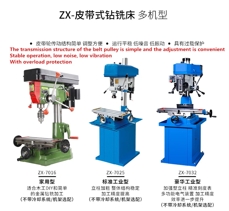 Bench Type Drilling and Milling Machine Zx7025