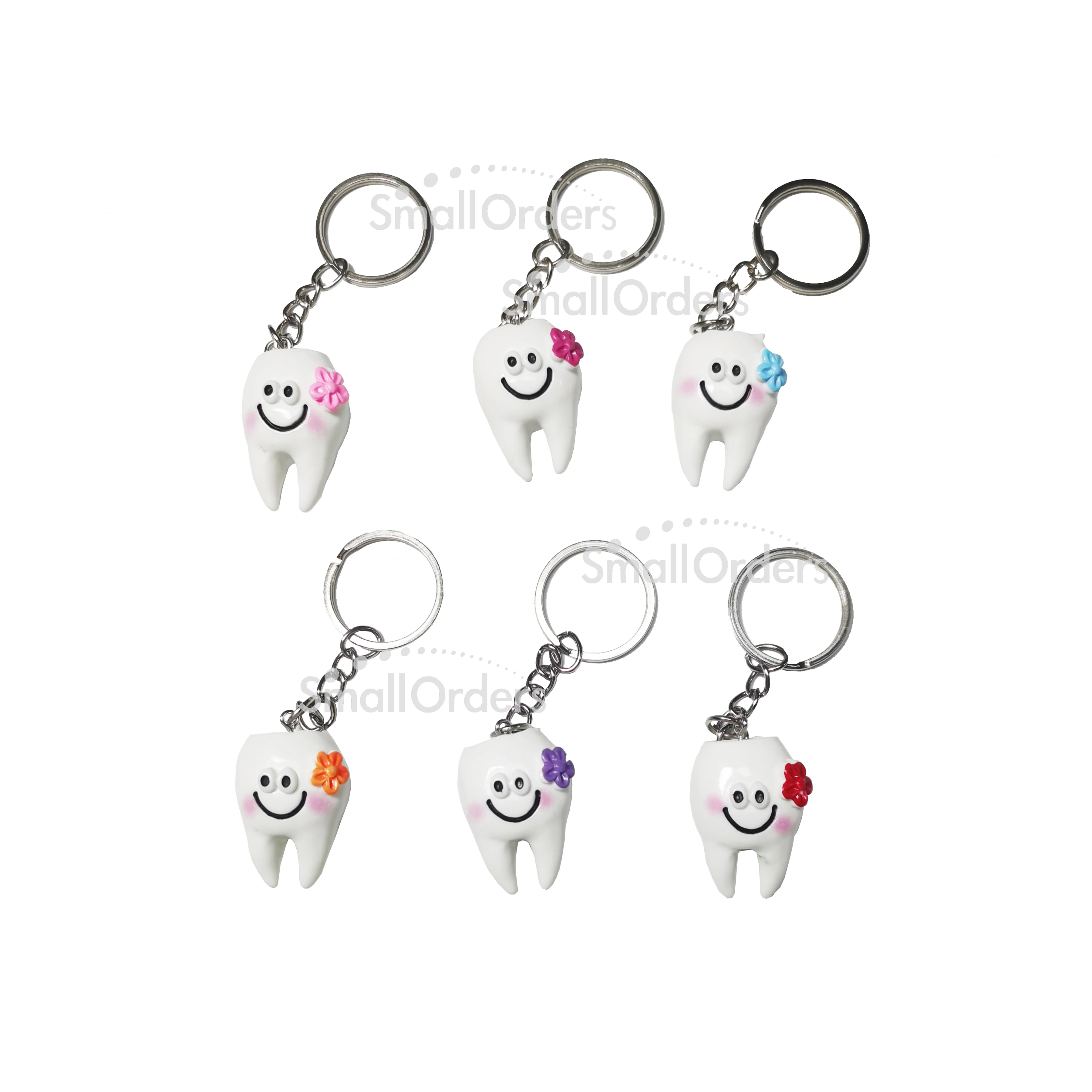 Novelty Smiling face Dental Teeth Keychain