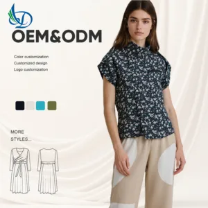 Women's Fashion Jacket with Floral and Solid Color Retro Style, Casual and Breathable Woven Fabric for Spring