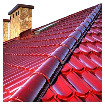 Color Coated Colorful Roof Steel Tiles Galvanized Roofing 28 Gauge Corrugated Steel Metal Zinc Tile Roof Sheet