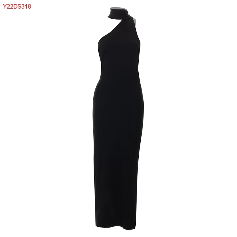 Bomblook Y22ds318 Odm Elegant Summer Partywear Black Backless Fashion ...