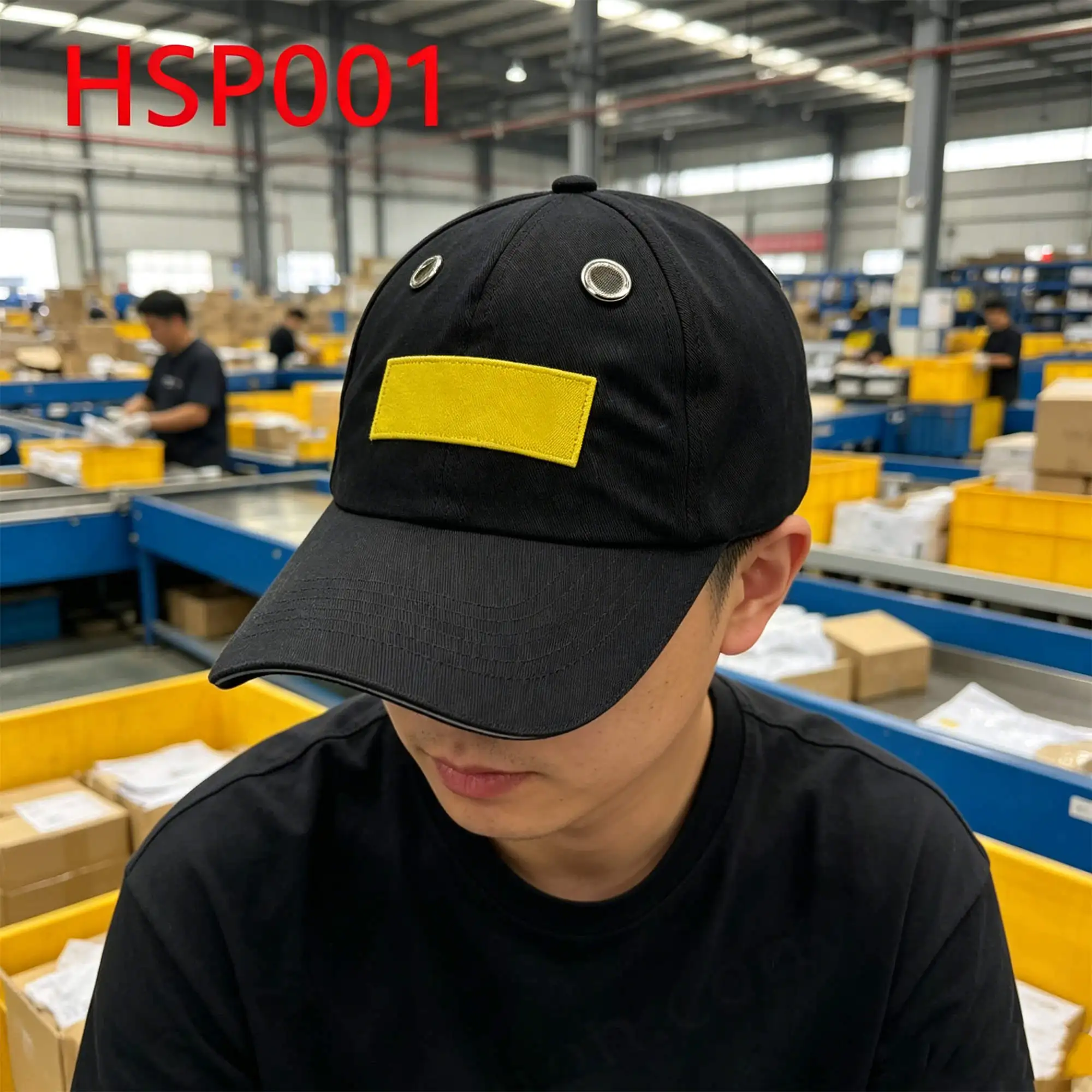 ZYF,Distribution Center Personalization Black Work Bump Cap for Sale Baggage Handlers Perforated Design Safety Helmets HSP001