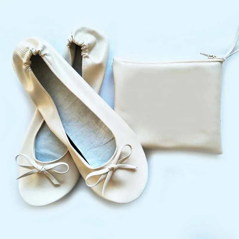 Folding slippers Party Gift Rollable and Disposable After Party Womens Flat Shoes