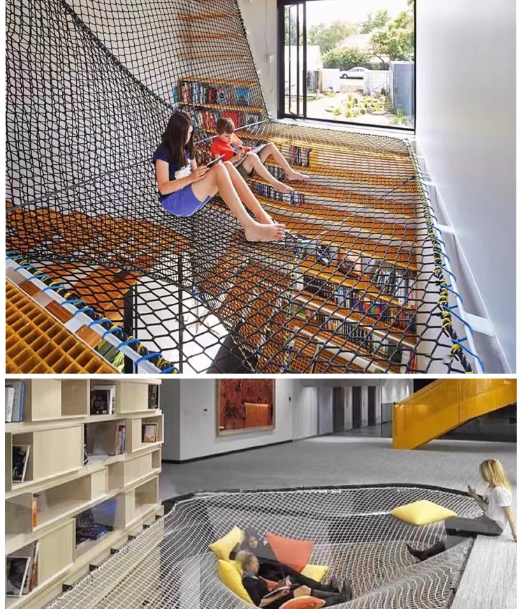 Loft Bed Hammock Net In House 30 Mm White Polyester Braided Loft