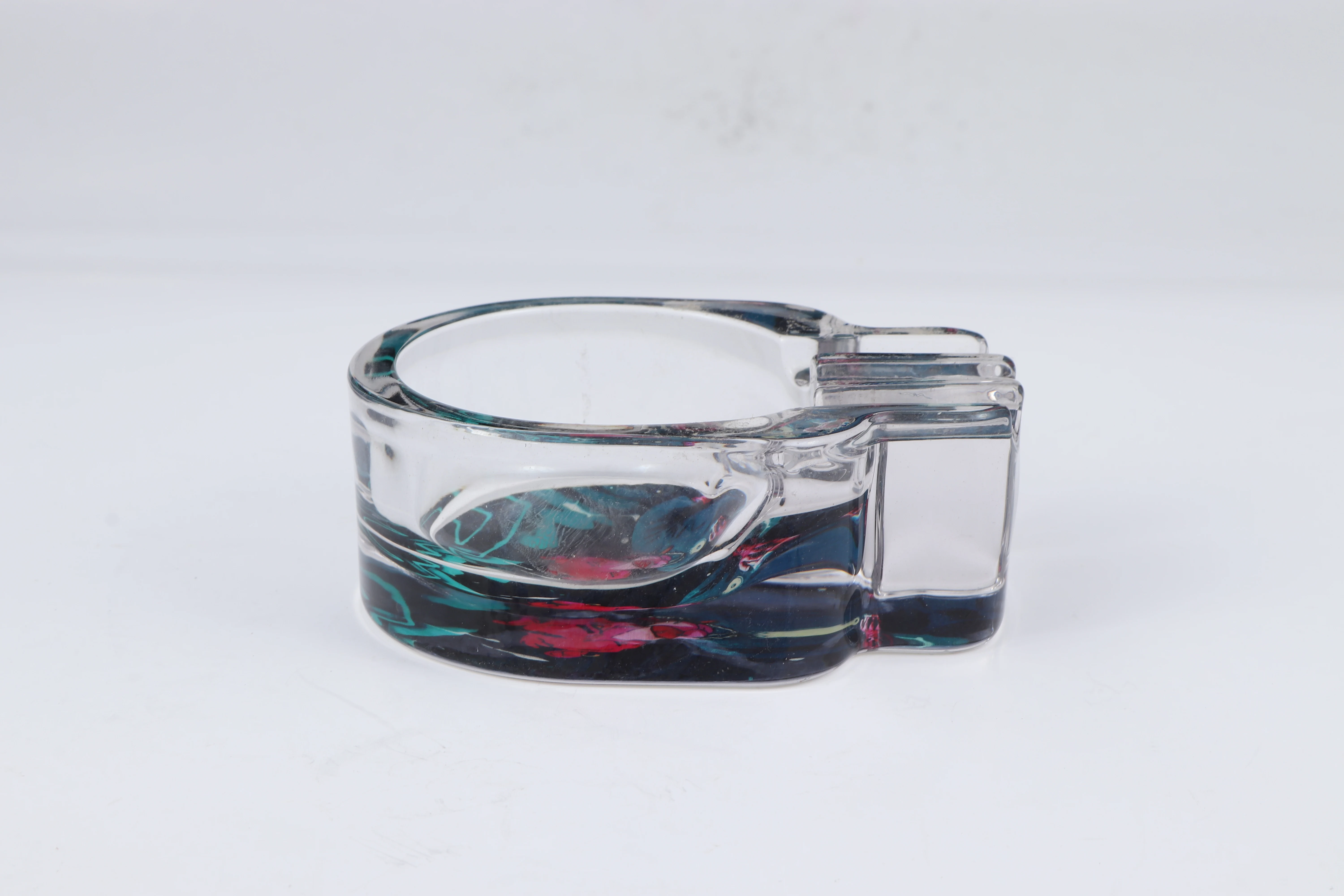 DOG0001 Factory Pattern Custom Classic Glass Ashtray Logo Custom High Transparent Crystal Skeleton Ashtray