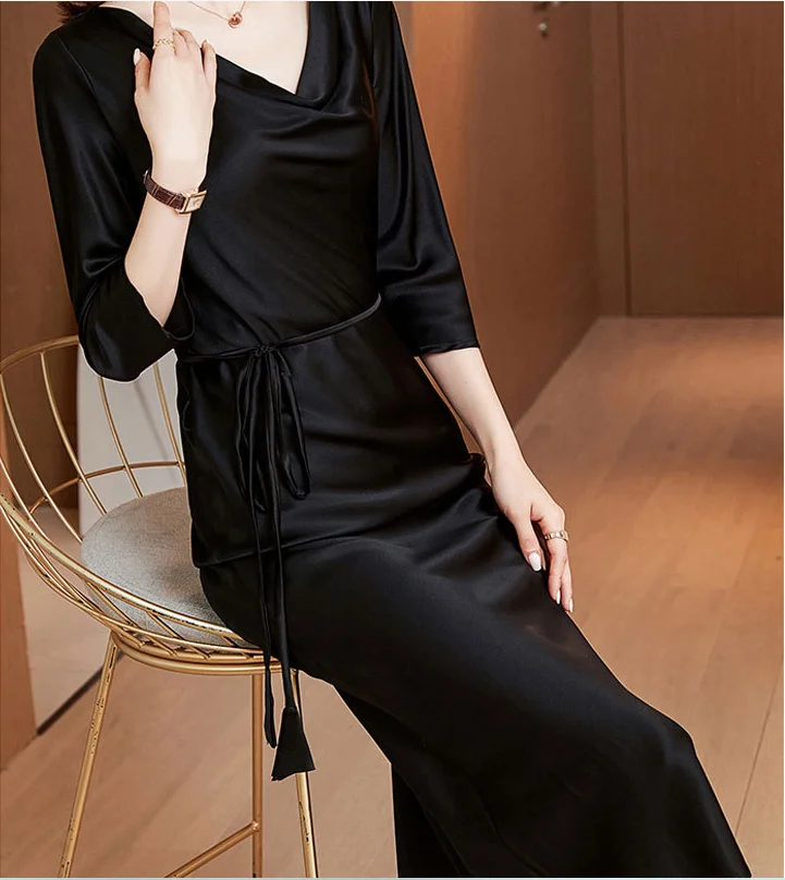 2022 Fashion Summer Silk Dress Women Evening Dress Available Women