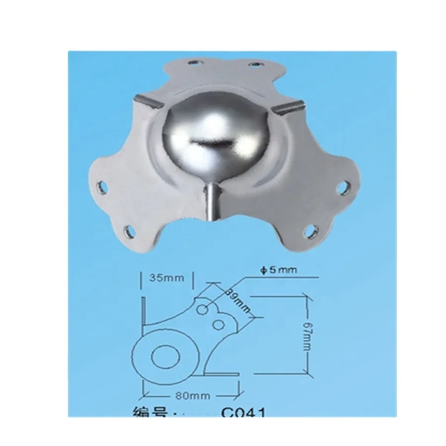 C041 6 HOLE BIG BALL CORNER FOR 35 mm aluminum profile assembly for flight case or road carry case hardware