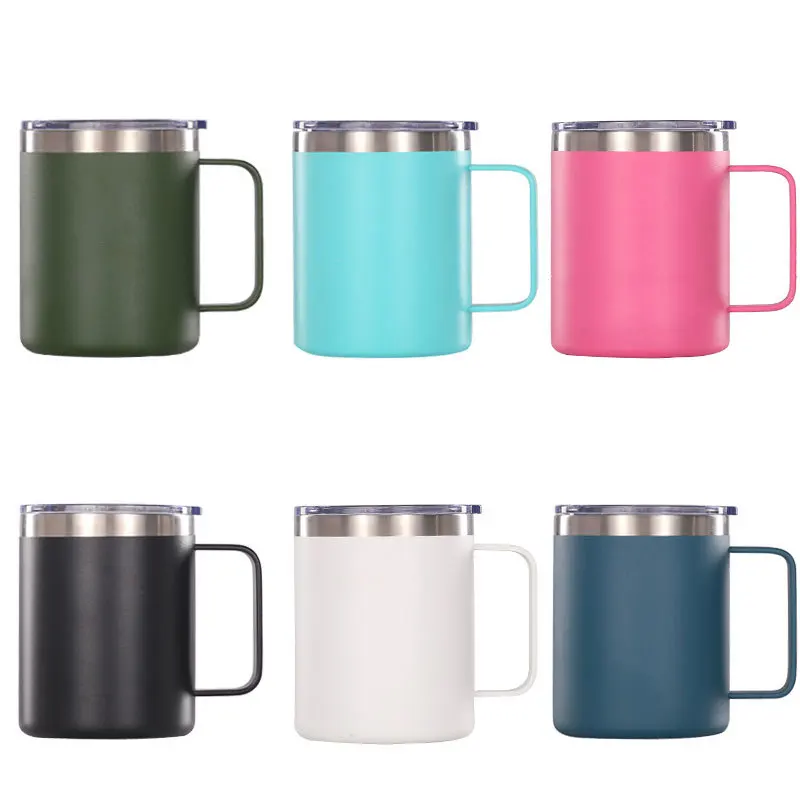 12 oz 14 oz Stainless Steel Insulated Vacuum Custom logo Thermo Mug Coffee  Camping Travel Coffee Mug Tumbler With Handle and Lid| Alibaba.com