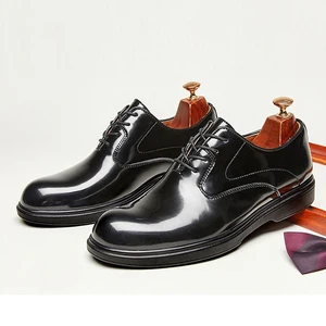 BLACK FRIDAY DEAL  Men's Glossy Leather Oxford Dress Shoes  Premium Polish Finish Thick Rubber Sole  Office & Formal Shoes
