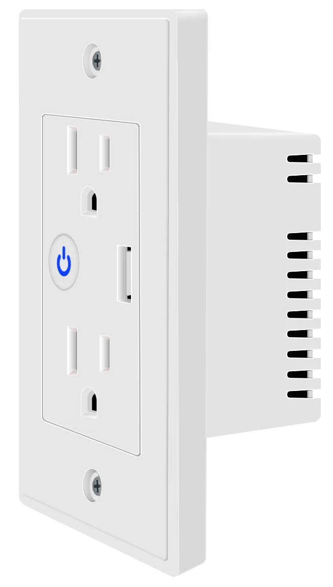 Встроенный штекер Us/vn 110v 10A Tuya с таймером Wi-Fi умная розетка Alexa домашняя