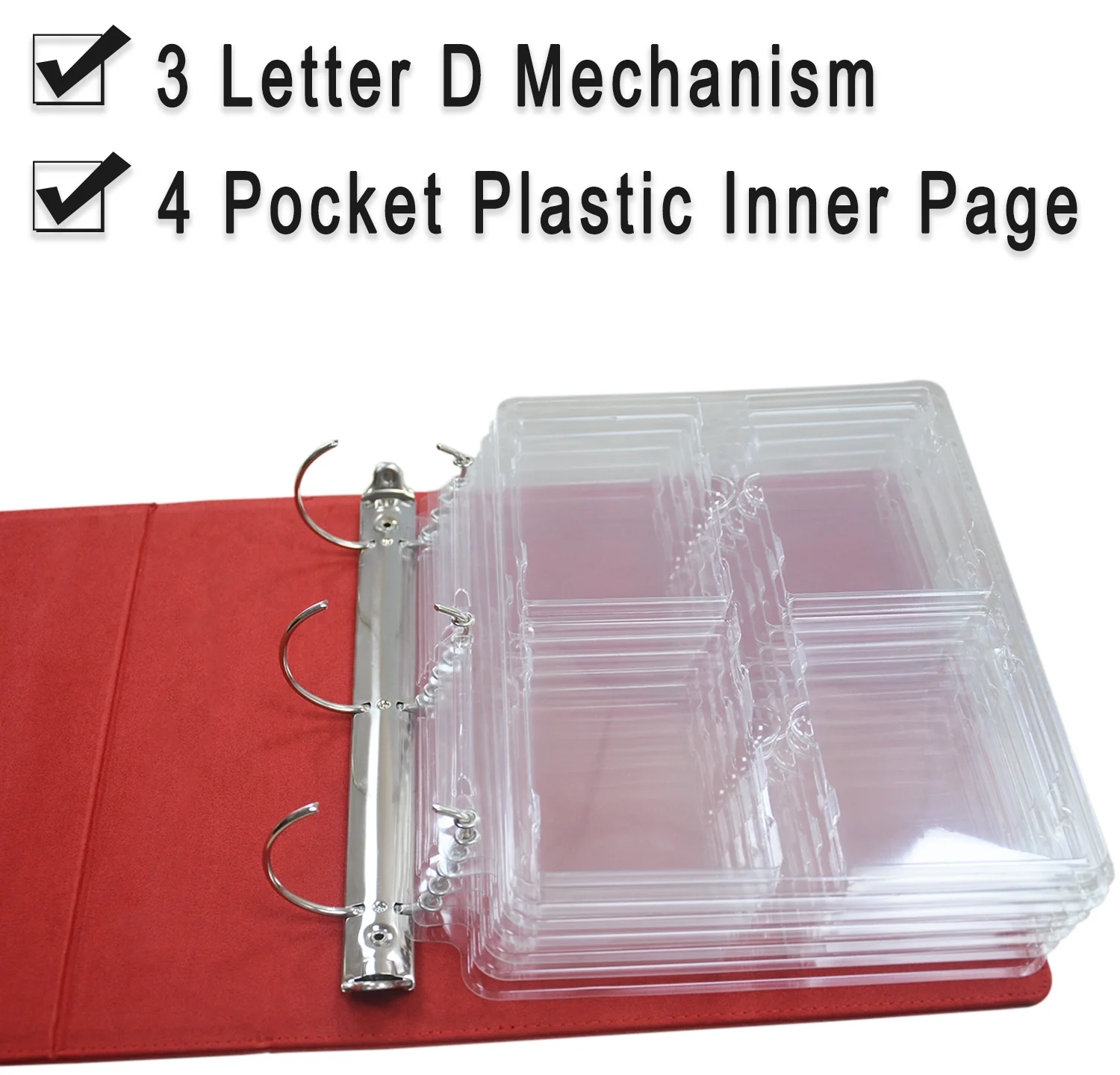 Custom 3 Ring Letter D Mechanism PU Storage Trading Card Album, Trading  Card Binder for Graded Cards