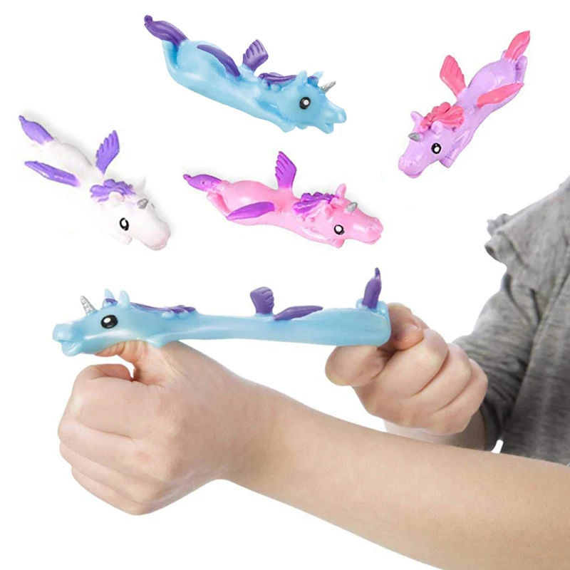 bjq365 licorne stretch fronde catapulte doigt jouets volants éjection  jouets enfants tpr animaux jouets de tir