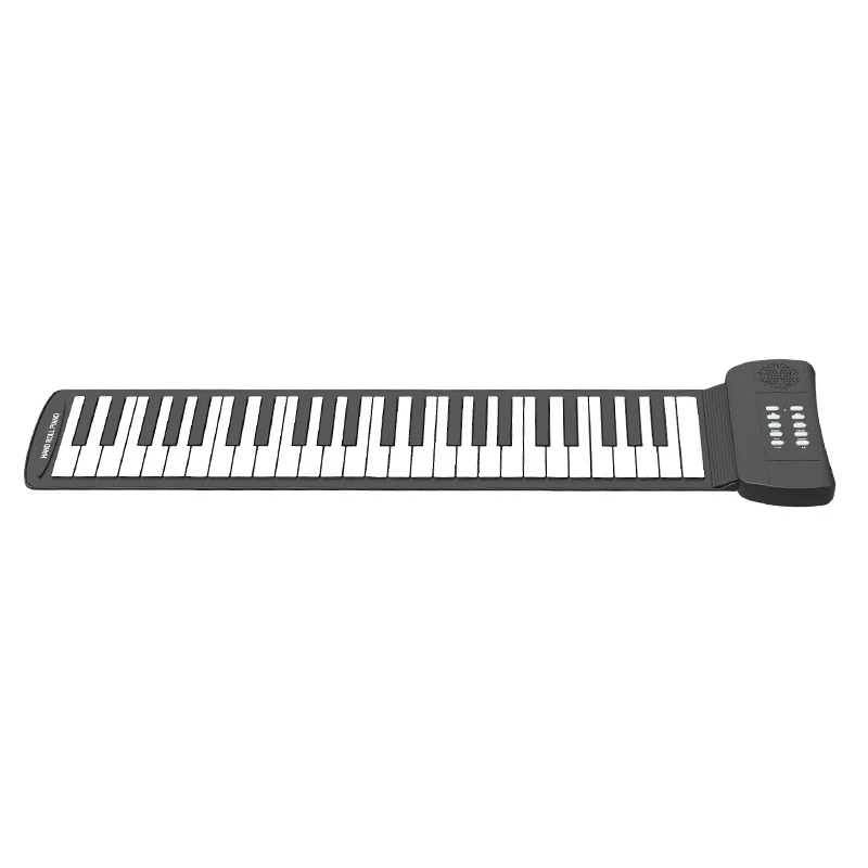 Konix PM49 Low Cost 49 Keys Black and White Flexible Keyboard Kids Instrument Musical School Students Hand Roll up Piano