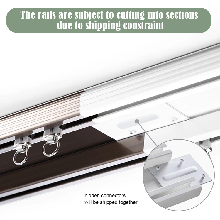 Zshine Curtain Conjoined Double Tracks Ceiling Or Wall Mounting Heavy ...