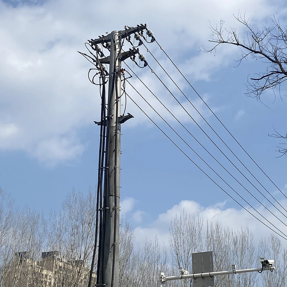 product hot dip galvanized 10m electric power pole steel tubular 10kv 220kv transmission line tower xinyuan brand hebei origin-1