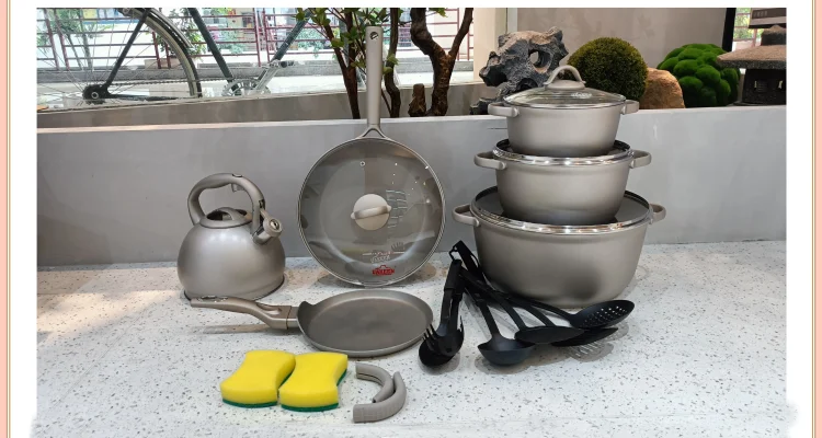 UAKEEN Granite Cookware Set 20 Pieces Cookware Non-Stick Casserole Uaken VK-78