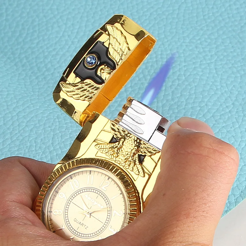 Creative Colorful Watch Jet Flame Windproof Butane Gas Lighter Personalized Metal Lighter