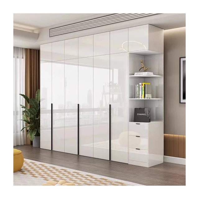 Plywood MDF PB OSB WOOD clothes dress coats Storage Organizer bedroom use Large Capacity cabinet wardrobe with Shoe Rack