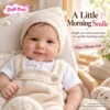 Cream Knit Hat Smiling Baby
