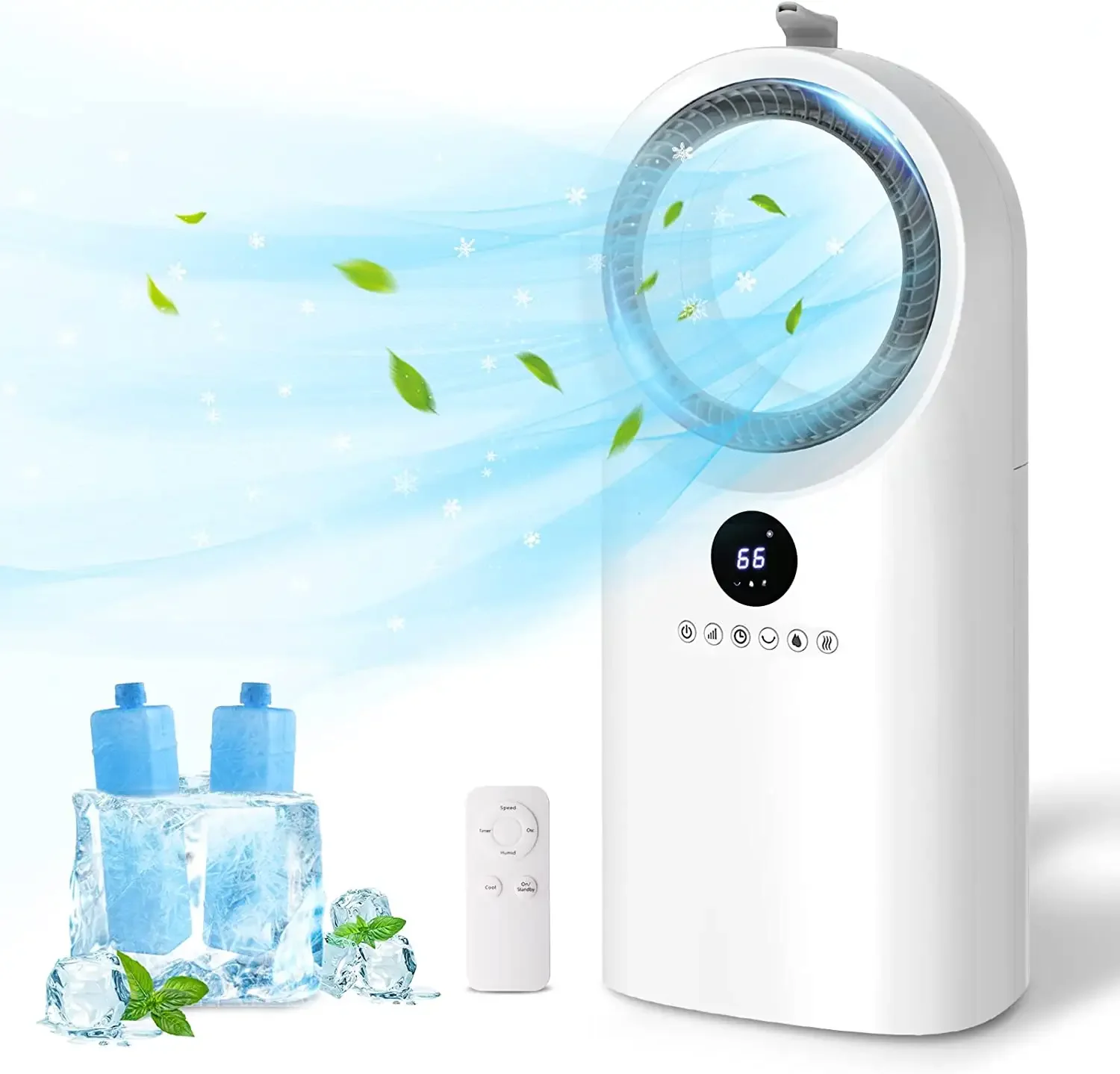 KONWIN Bladeless Water Air Cooler With Timer and Remote Control Portable  Evaporative air Cooling with Humidification Option