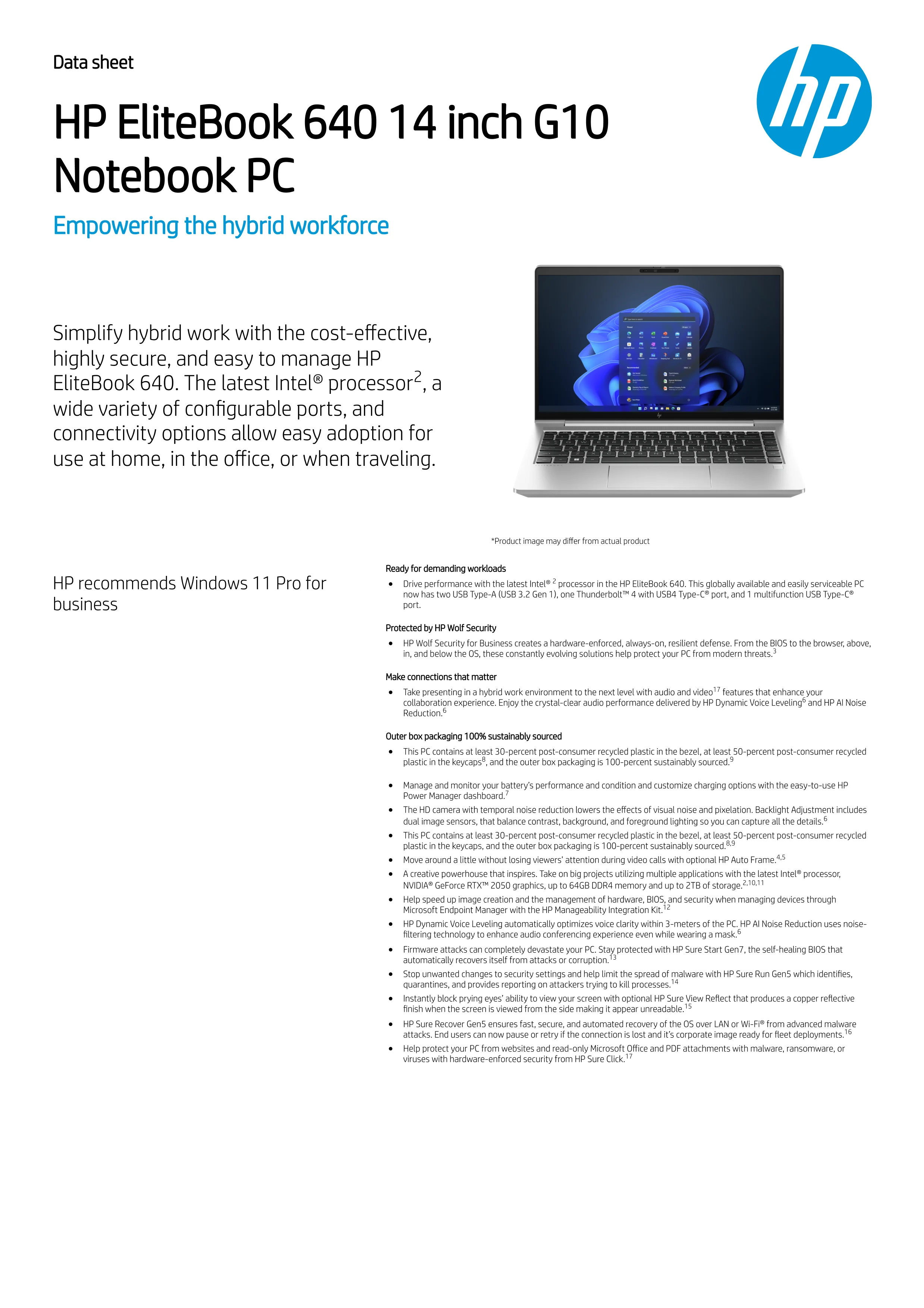 Elitebook 640g10 14inch Intel I7 Notebook Laptop New Computers