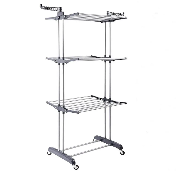 Cheap Price Clothes Drying Racks 3 Tier Folding Laundry Garment Hanger ...