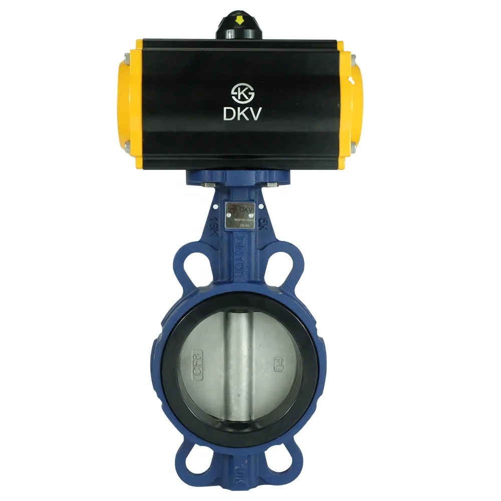 3" DN80 Double Acting Wafer Type EPDM Sealing Pneumatic Butterfly Valve