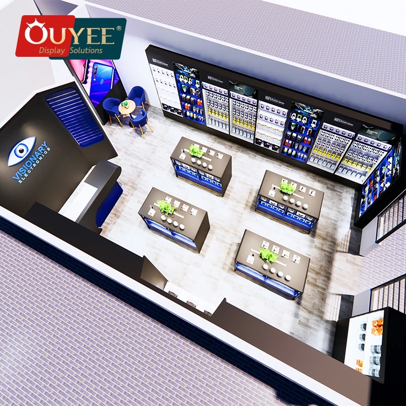 Computer Store Accessories Interior Design Modern Computer Phone Display Counter Laptop Display Table